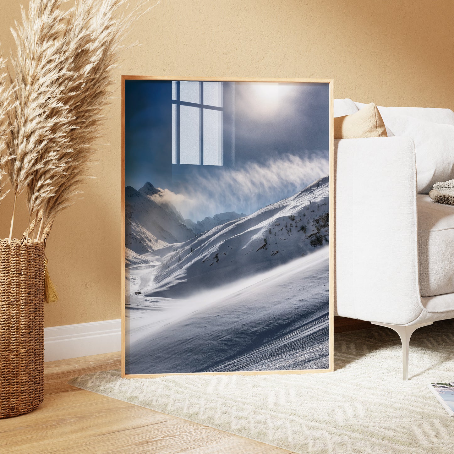 Alpine Snowstorm Wall Art Set - Misty Winter Mountains