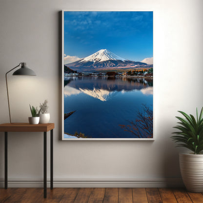 Mount Fuji Reflection Wall Art - Serene Lake Landscape Prints