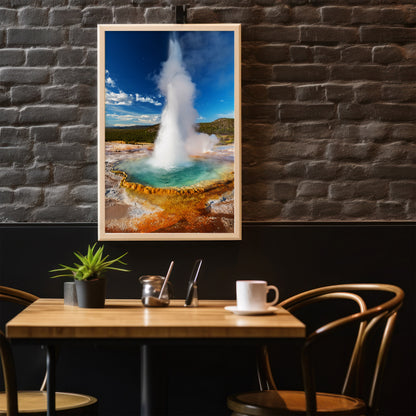 Geysir-Ausbruch-Wandkunst-Set – Türkisfarbene heiße Quellen