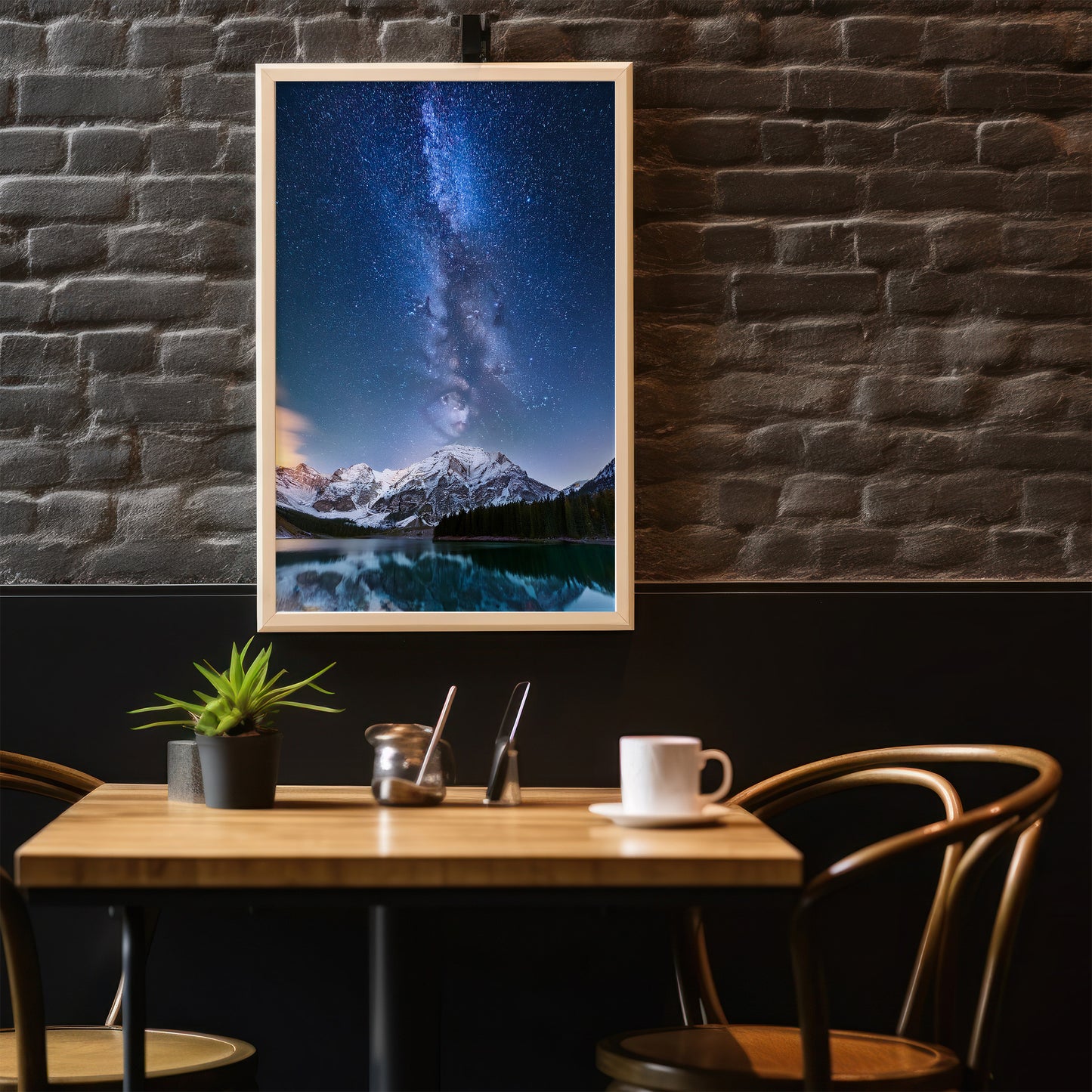 Milky Way Wall Art Set - Alpine Lake Night Sky