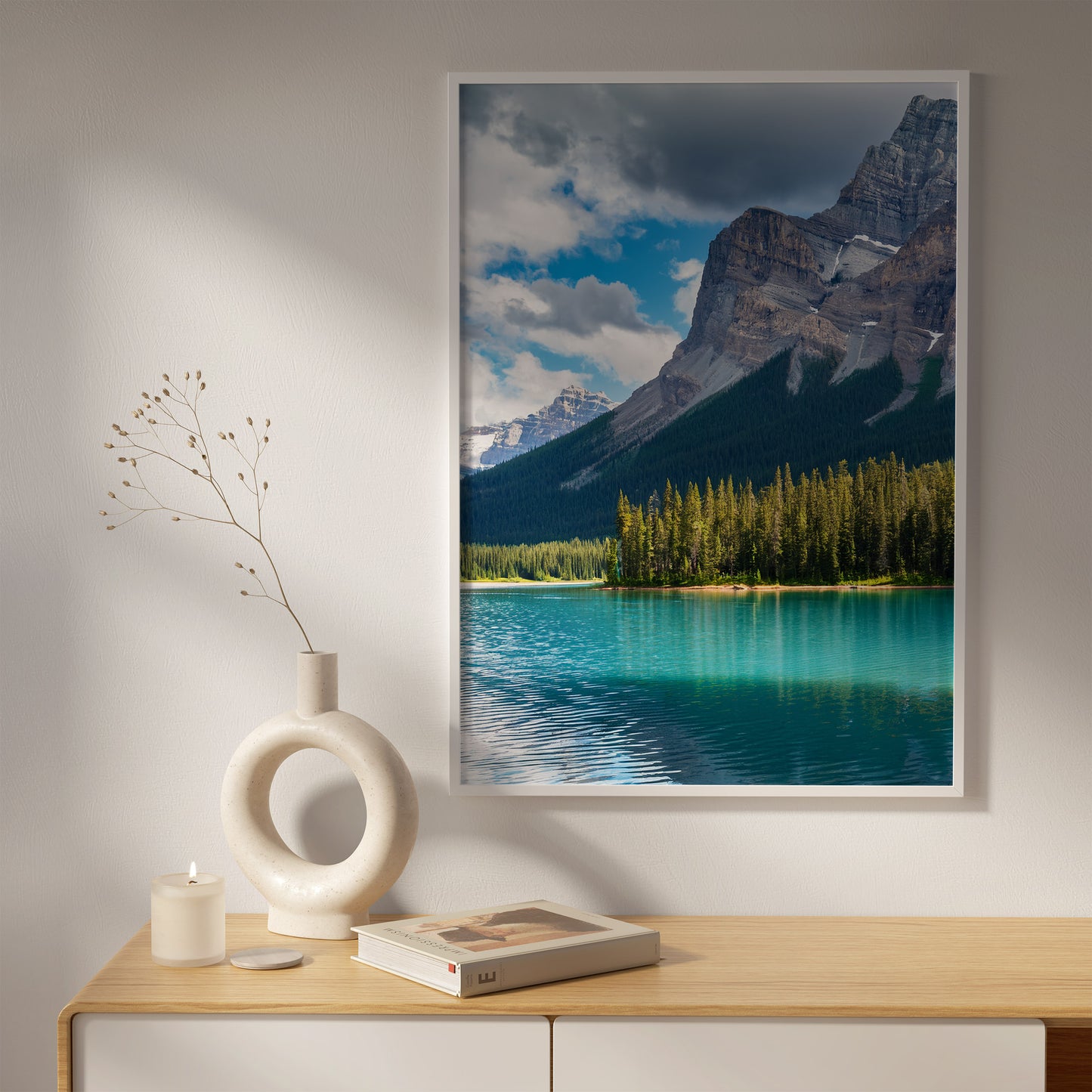 Maligne Lake Wandkunst-Set – Kanadische Rocky Mountains &amp; Kiefern