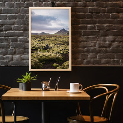 Iceland Moss Lava Field Wall Art Set - Green Volcanic Terrain