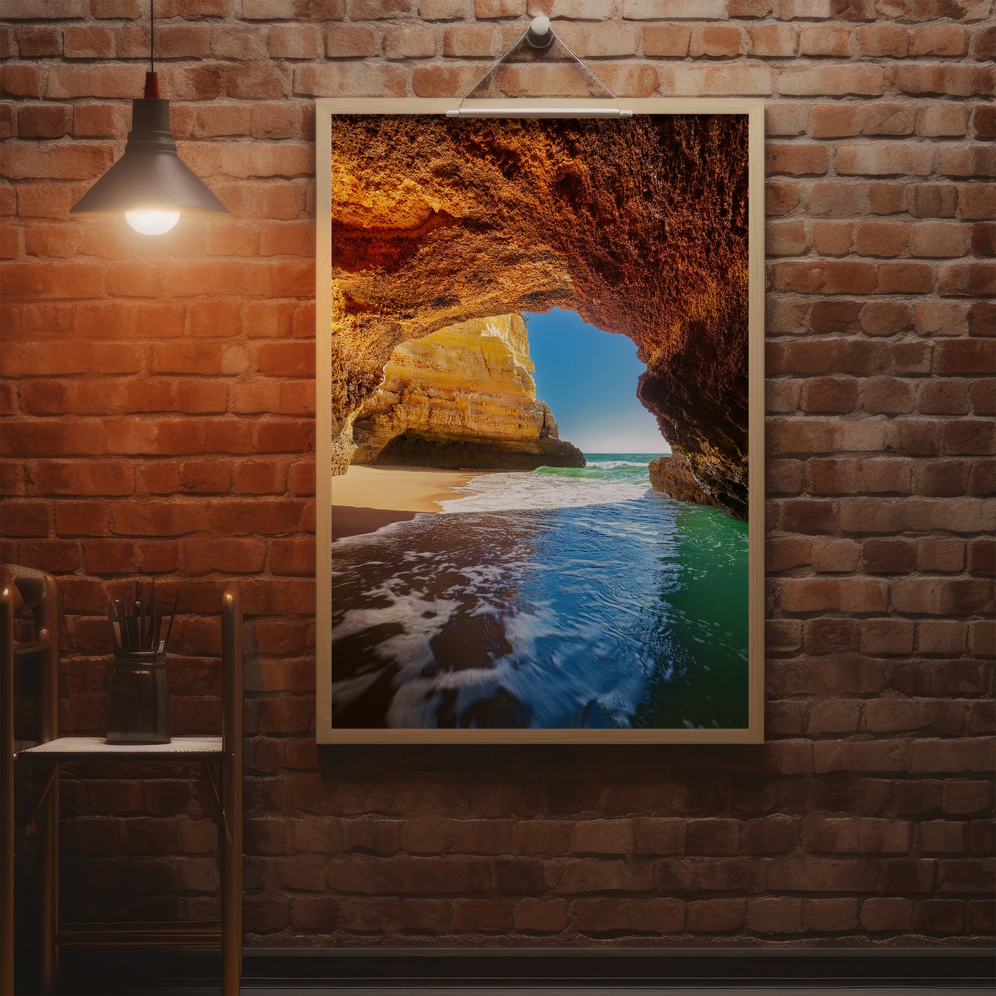 Benagil Cave Algarve Landscape – Limestone & Turquoise Ocean
