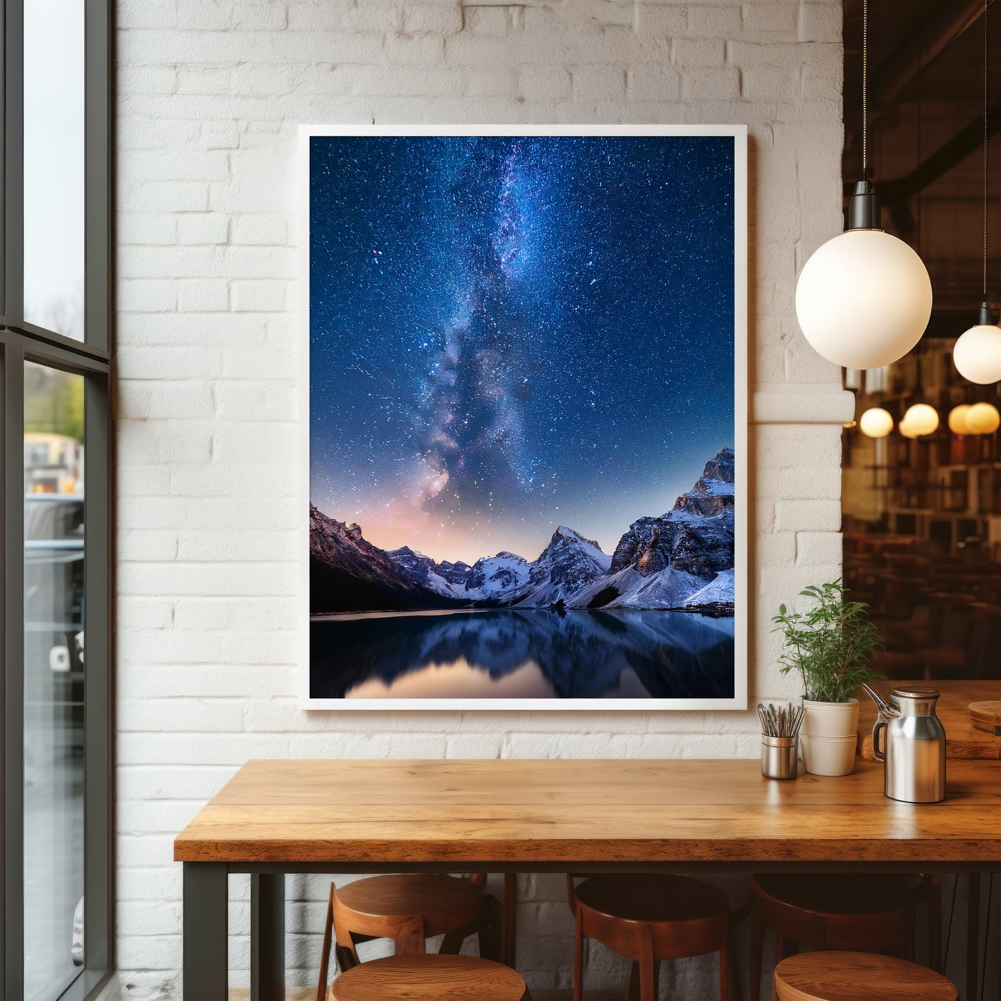 Milky Way Wall Art Set - Alpine Lake Night Sky