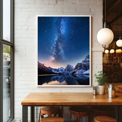 Milky Way Wall Art Set - Alpine Lake Night Sky
