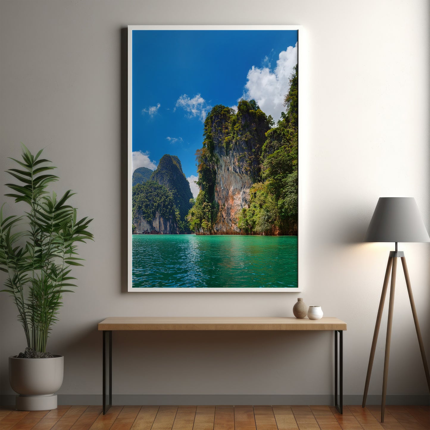 Khao Sok Wall Art Set - Emerald Lake & Limestone Cliffs