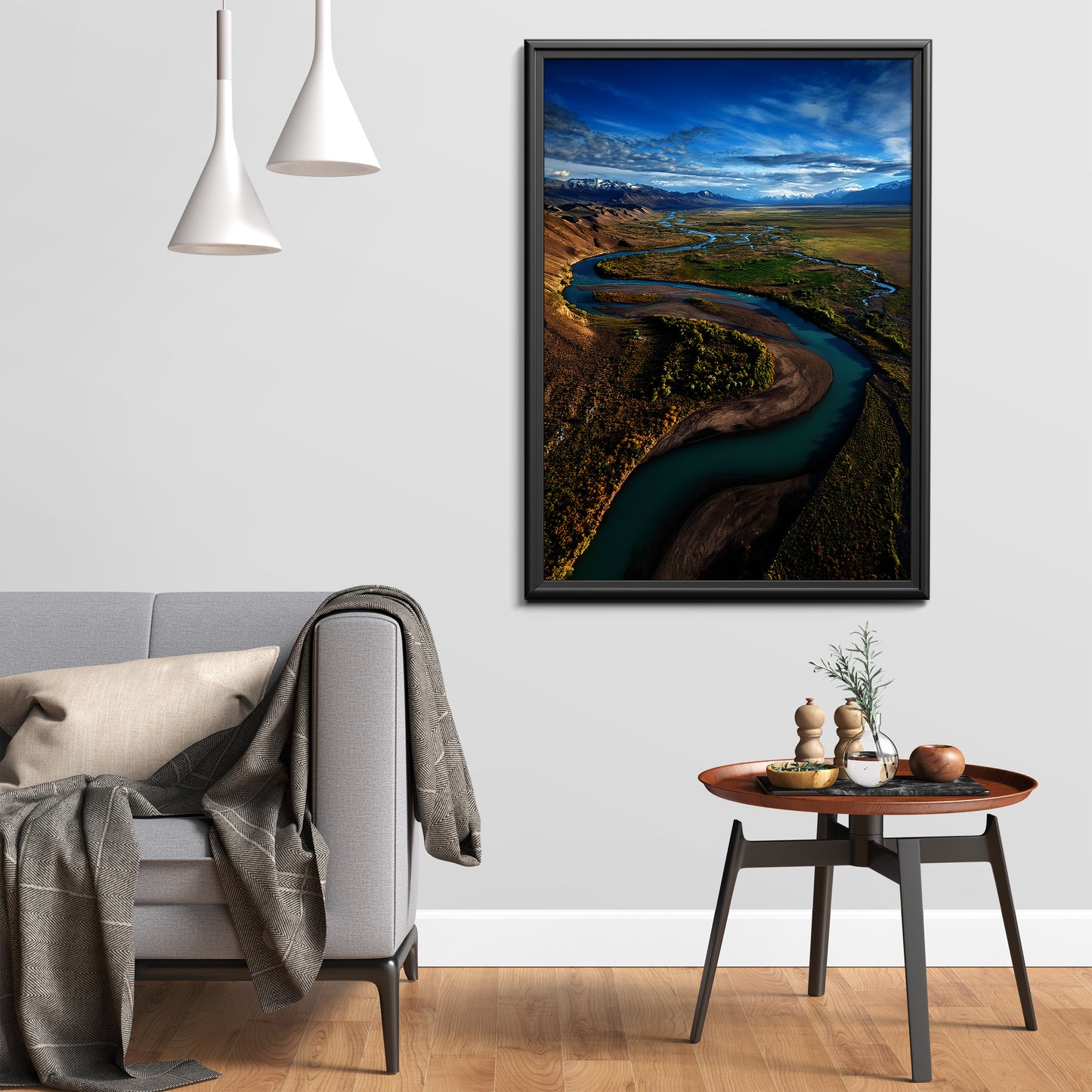 Turquoise River Wall Art Set - Aerial Mountain Valley