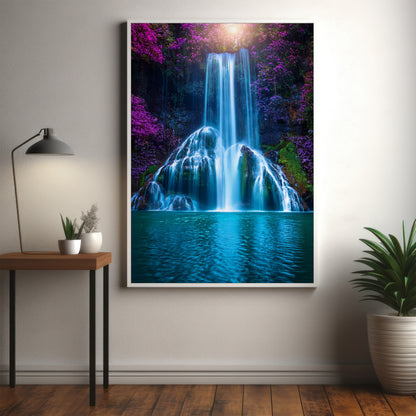 Neon Waterfall Wall Art Set - Dreamy Blue & Magenta