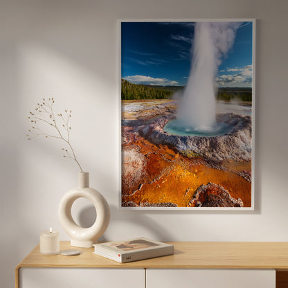 Geysir-Ausbruch-Wandkunst-Set – Türkisfarbene heiße Quellen