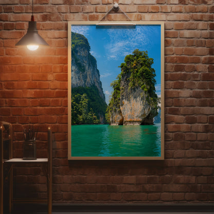 Khao Sok Wall Art Set - Emerald Lake & Limestone Cliffs