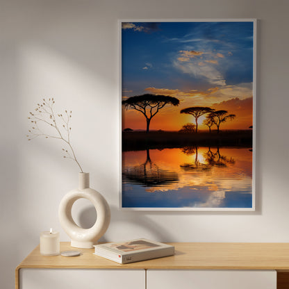 Masai Mara Sunset Wall Art Set - Acacia Safari Prints