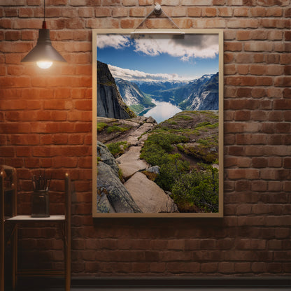 Norway Fjords Trail Photo – Cliff Path Landscape Wall Art