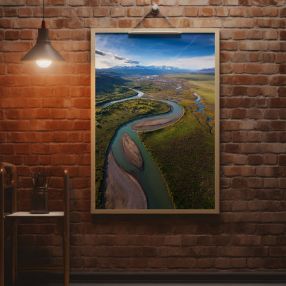 Turquoise River Wall Art Set - Aerial Mountain Valley