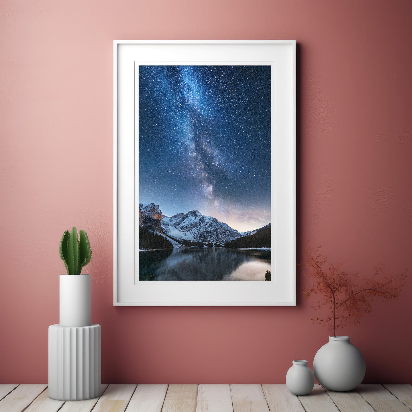 Milky Way Wall Art Set - Alpine Lake Night Sky