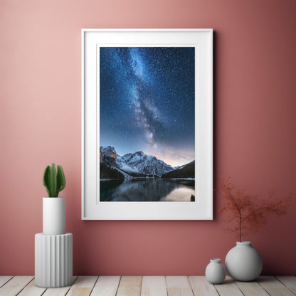 Milky Way Wall Art Set - Alpine Lake Night Sky