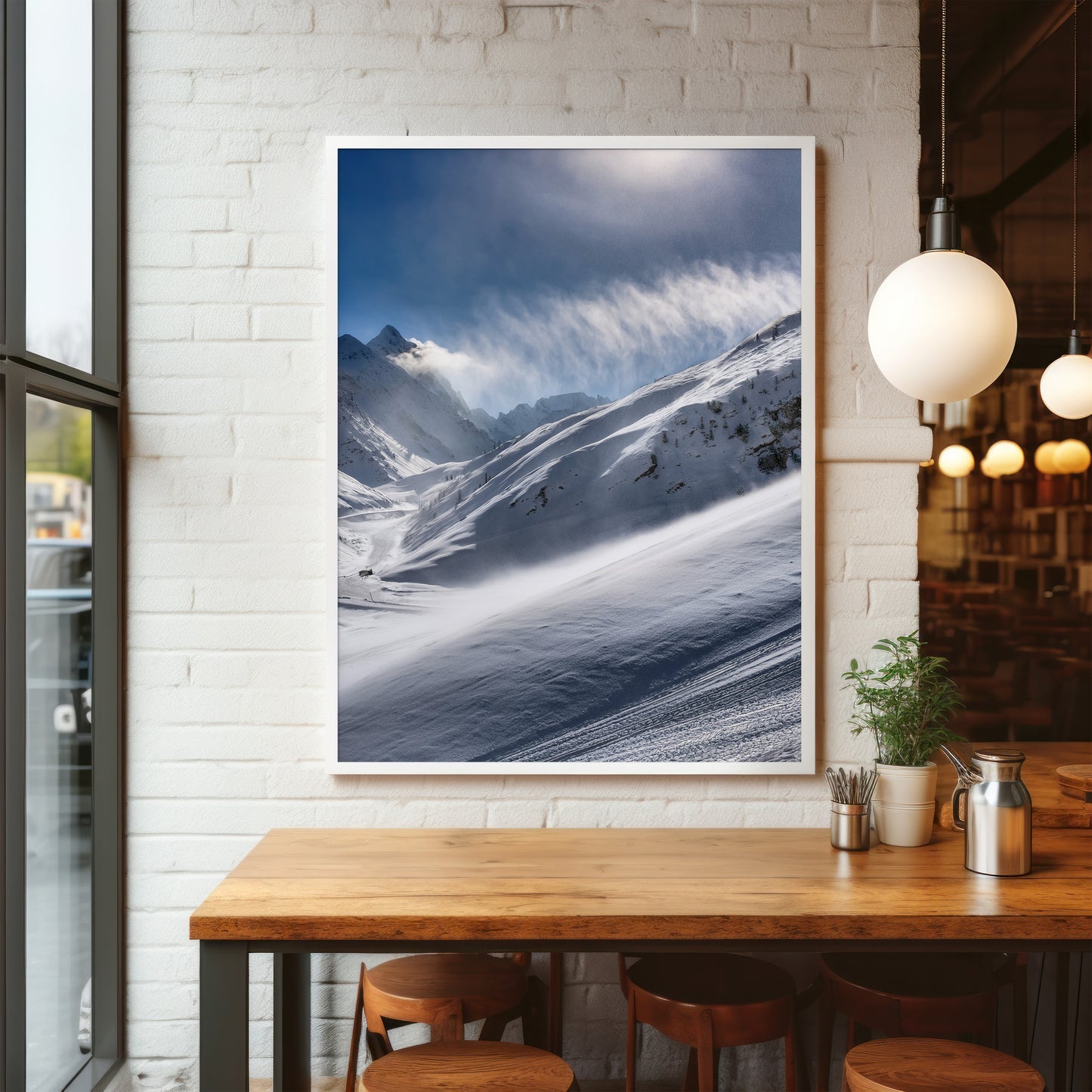 Alpine Snowstorm Wall Art Set - Misty Winter Mountains