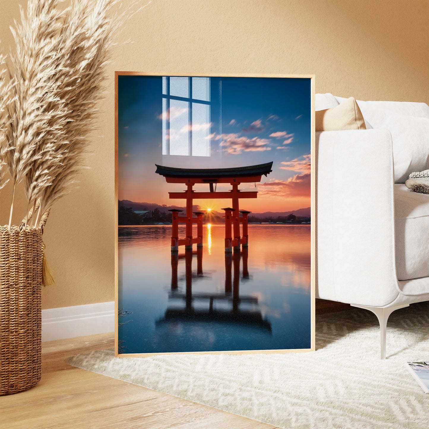 Japanisches Torii-Tor bei Sonnenuntergang – Serene Japan Wall Art