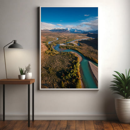 Turquoise River Wall Art Set - Aerial Mountain Valley