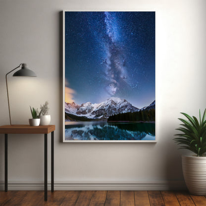Milky Way Wall Art Set - Alpine Lake Night Sky