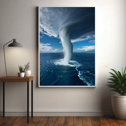 Waterspout Wall Art Set - Dramatic Sea Tornado