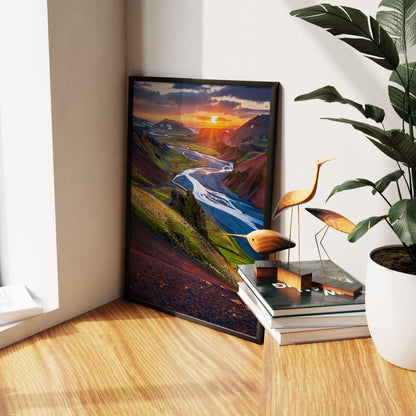 Iceland Braided Rivers Wall Art Set - Aerial Glacier Flow