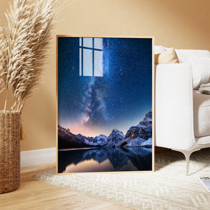 Milky Way Wall Art Set - Alpine Lake Night Sky