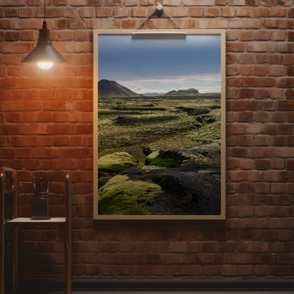 Iceland Moss Lava Field Wall Art Set - Green Volcanic Terrain