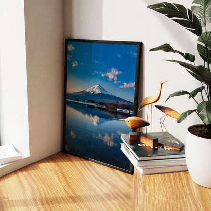 Mount Fuji Reflection Wall Art - Serene Lake Landscape Prints