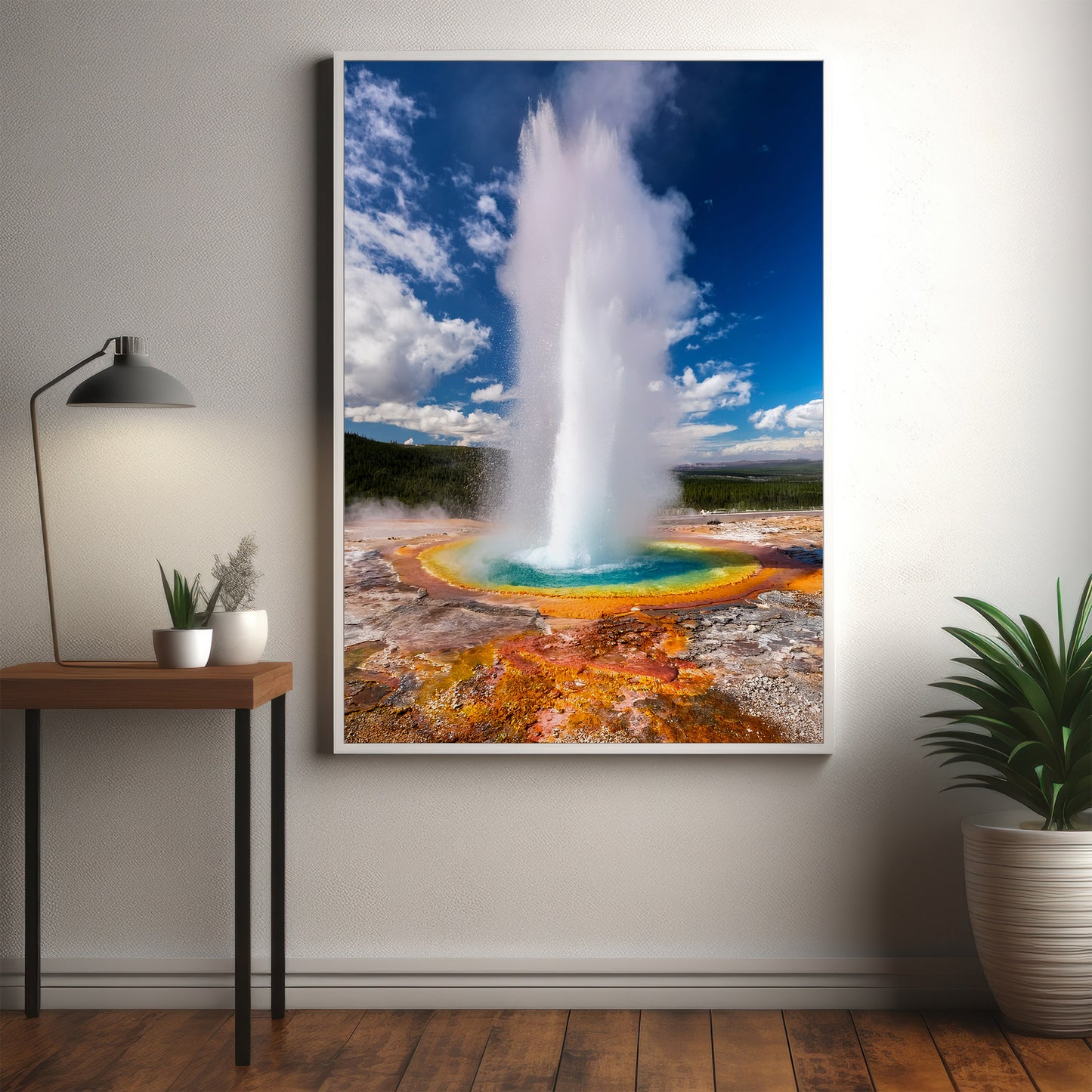 Geysir-Ausbruch-Wandkunst-Set – Türkisfarbene heiße Quellen