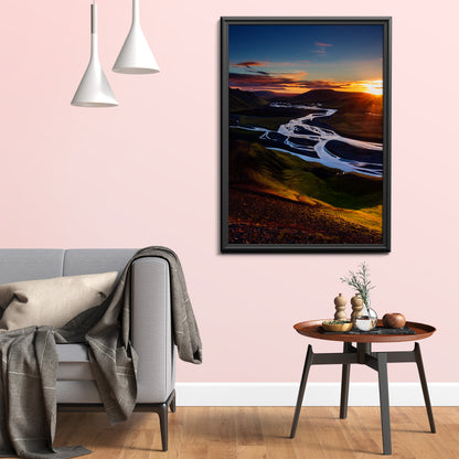 Iceland Braided Rivers Wall Art Set - Aerial Glacier Flow