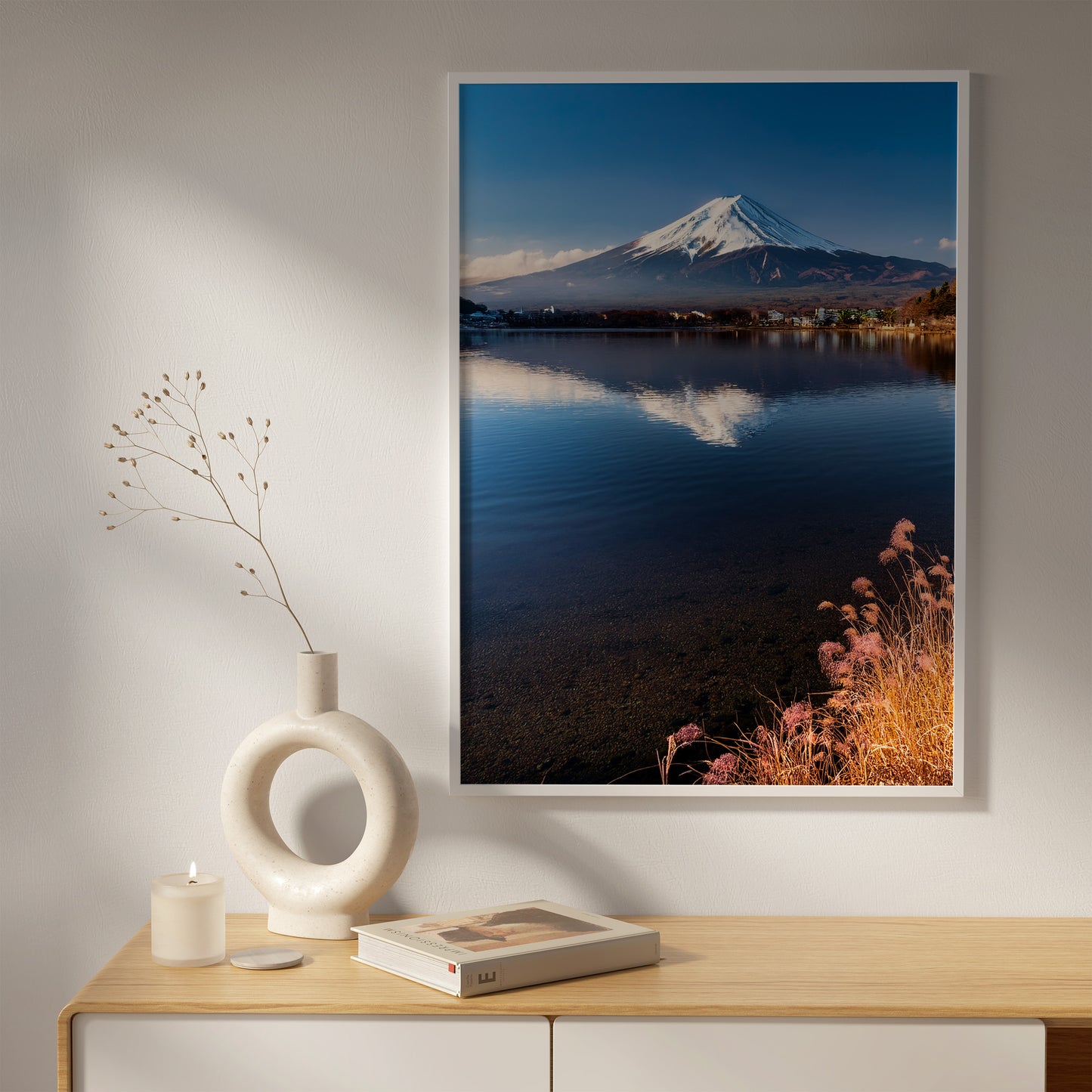Mount Fuji Reflection Wall Art - Serene Lake Landscape Prints