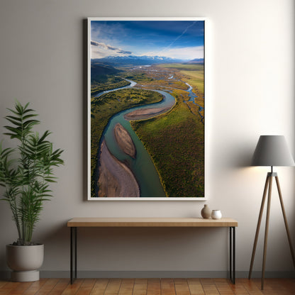 Turquoise River Wall Art Set - Aerial Mountain Valley