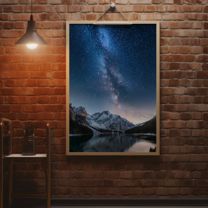 Milky Way Wall Art Set - Alpine Lake Night Sky