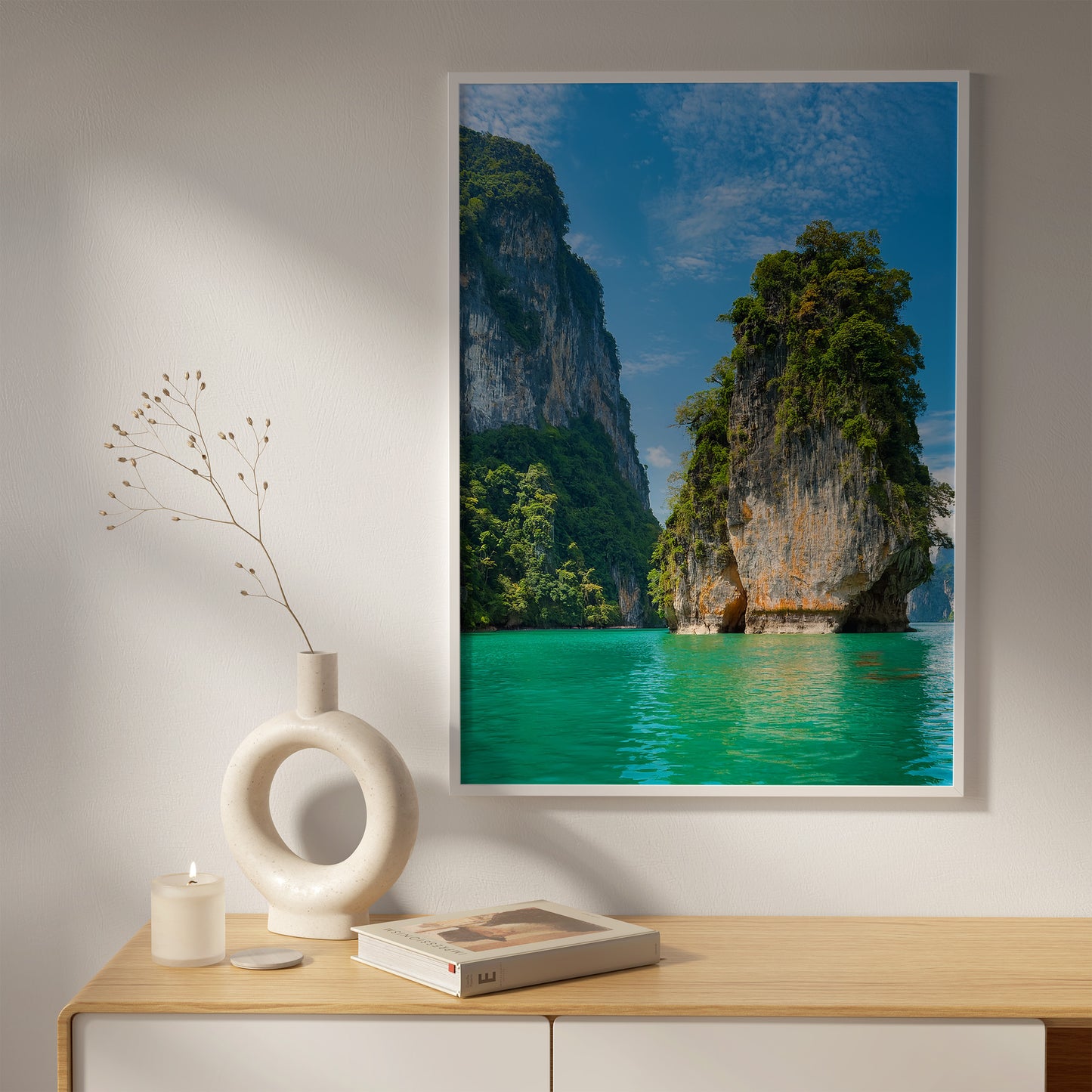 Khao Sok Wall Art Set - Emerald Lake & Limestone Cliffs