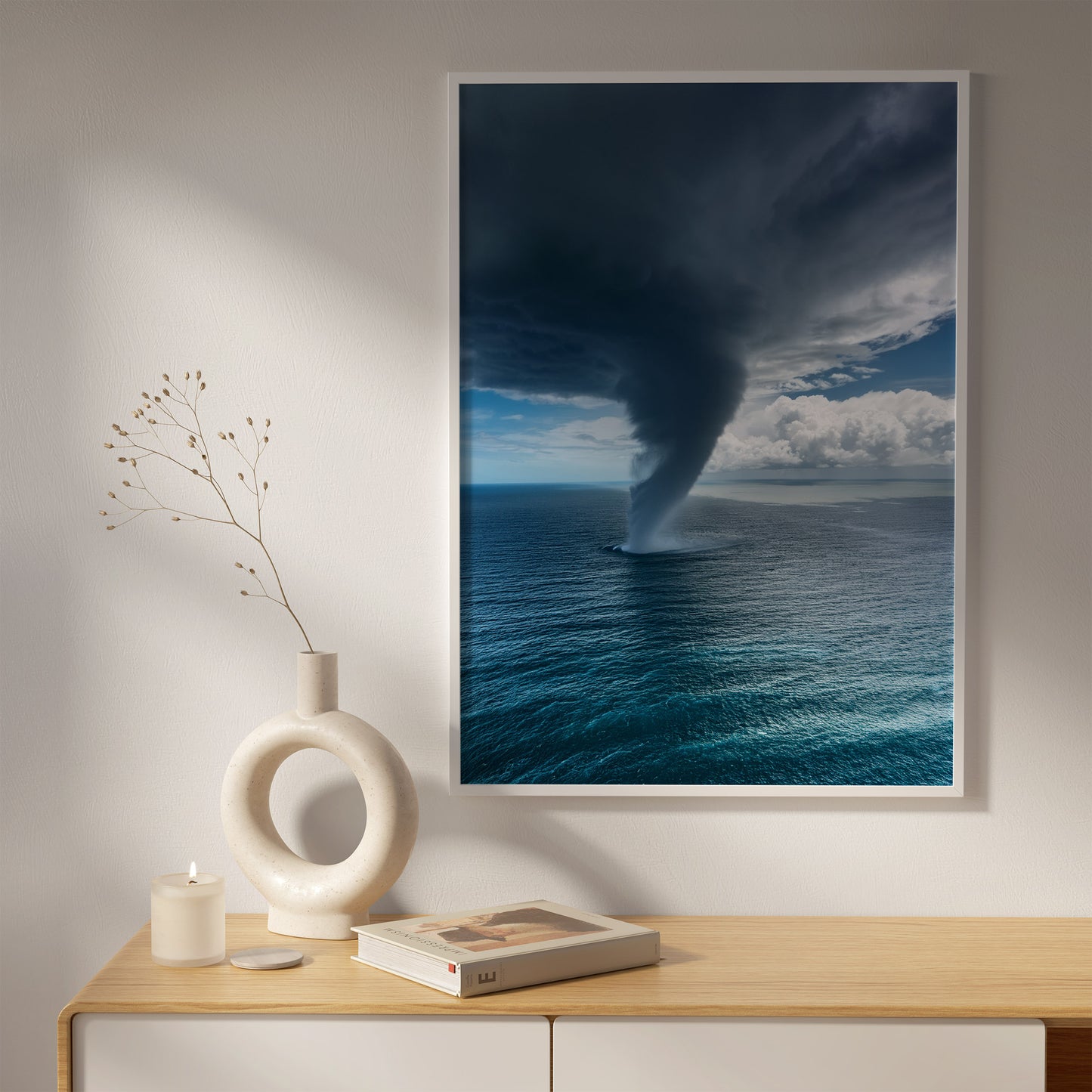 Waterspout Wall Art Set - Dramatic Sea Tornado