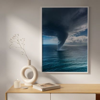 Waterspout Wall Art Set - Dramatic Sea Tornado