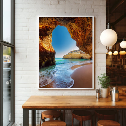 Benagil Cave Algarve Landscape – Limestone & Turquoise Ocean