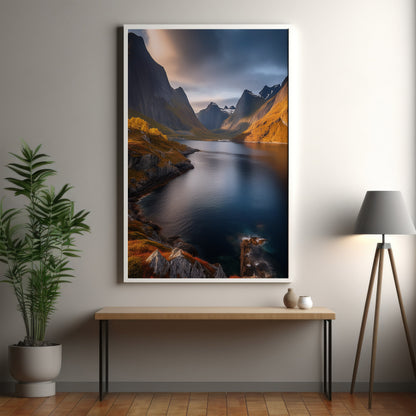 Norway Fjords Wall Art Set - Minimal Blue Landscape Prints