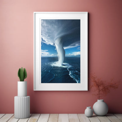 Waterspout Wall Art Set - Dramatic Sea Tornado