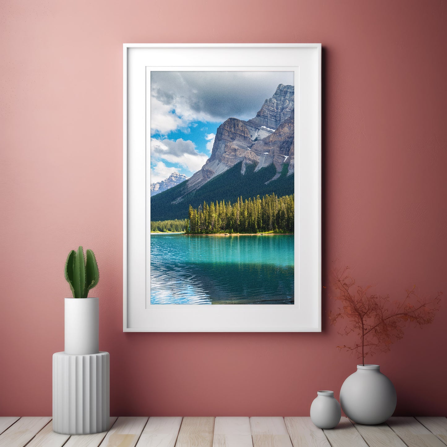 Maligne Lake Wandkunst-Set – Kanadische Rocky Mountains &amp; Kiefern
