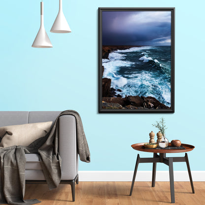 Stormy Coast Wall Art Set - Ocean Cliffs & Turquoise Waves