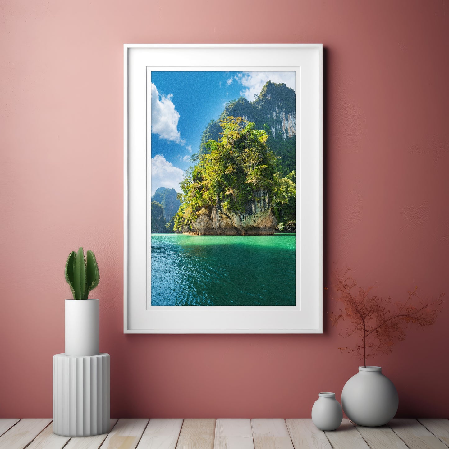 Khao Sok Wall Art Set - Emerald Lake & Limestone Cliffs