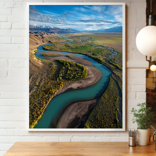 Turquoise River Wall Art Set - Aerial Mountain Valley
