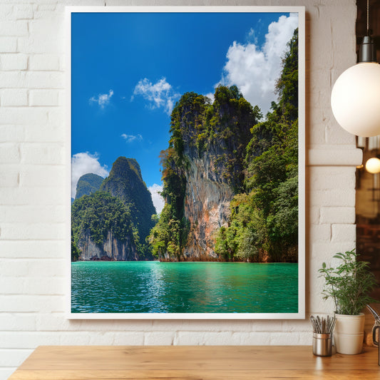 Khao Sok Wall Art Set - Emerald Lake & Limestone Cliffs
