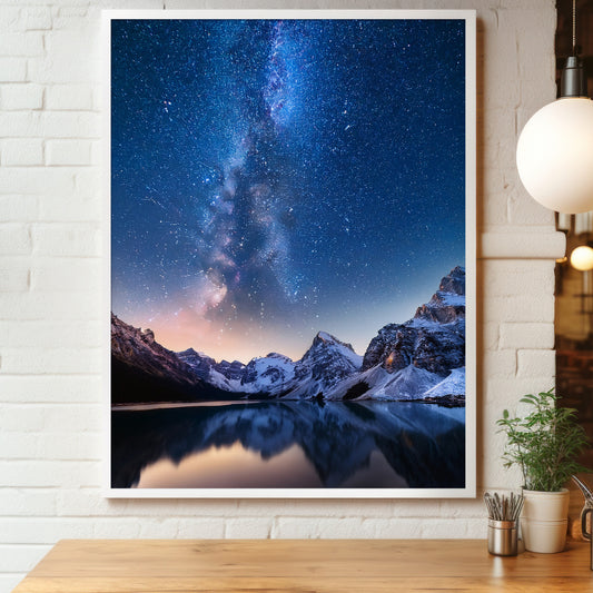 Milky Way Wall Art Set - Alpine Lake Night Sky