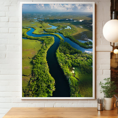 Everglades Aerial Wall Art Set - Wetlands & River Meanders