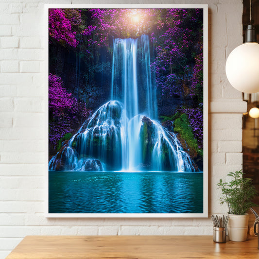 Neon Waterfall Wall Art Set - Dreamy Blue & Magenta