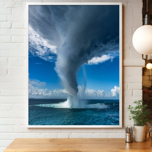 Waterspout Wall Art Set - Dramatic Sea Tornado