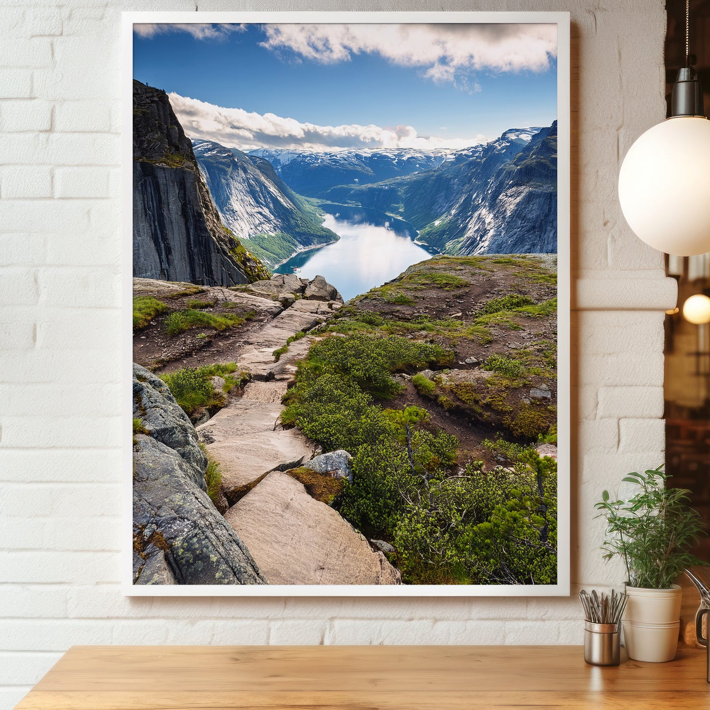 Norway Fjords Trail Photo – Cliff Path Landscape Wall Art